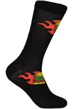 Flaming Burger Sock