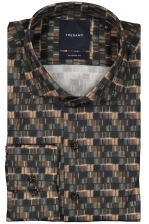 Domenico | Shirt With Small Herringbone Combi