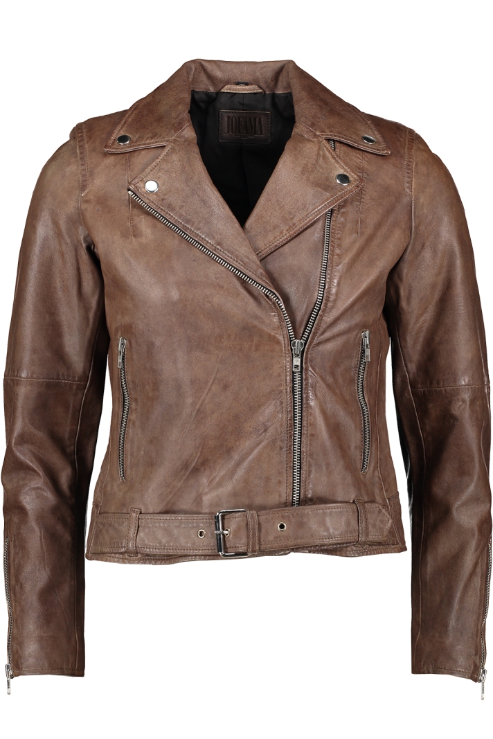 Elly Belted Leather Biker