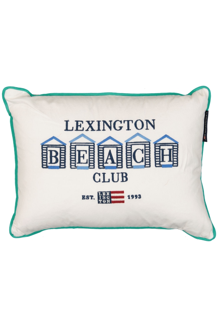 Beach Club Small Embroidered Organic Cotton Pillow