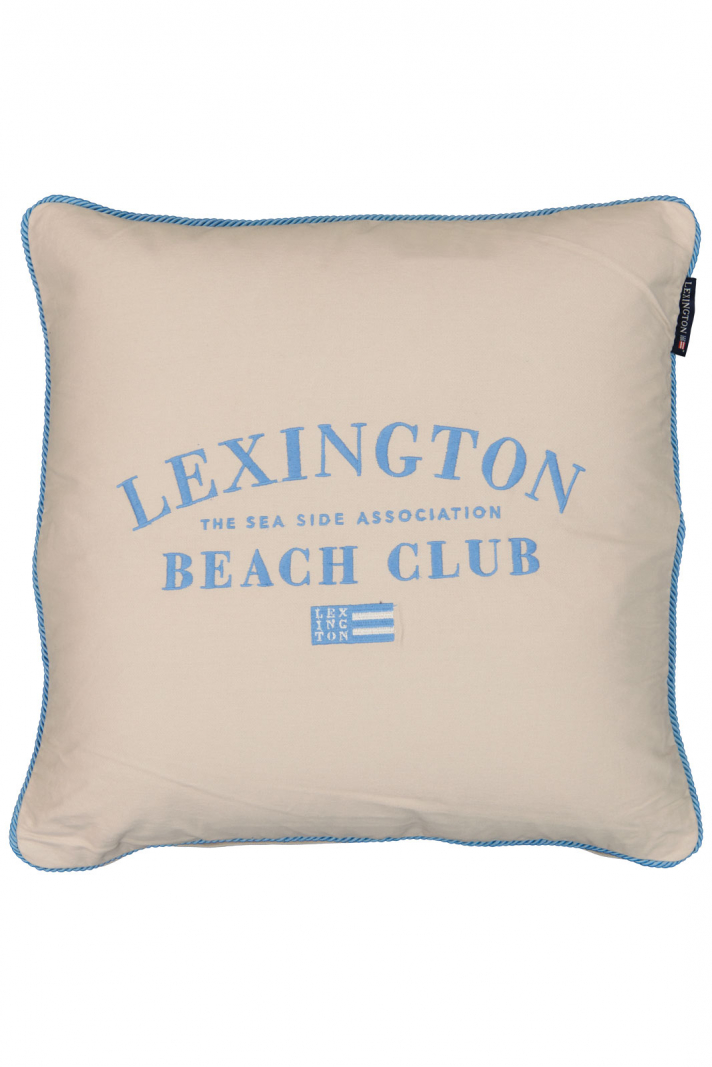 Beach Club Embroidered Organic Cotton Pillow Cover