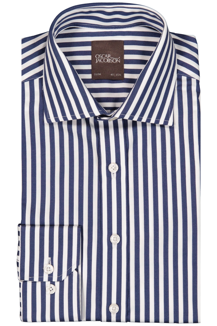 Slim Fit Cut Away Dobby Stripe