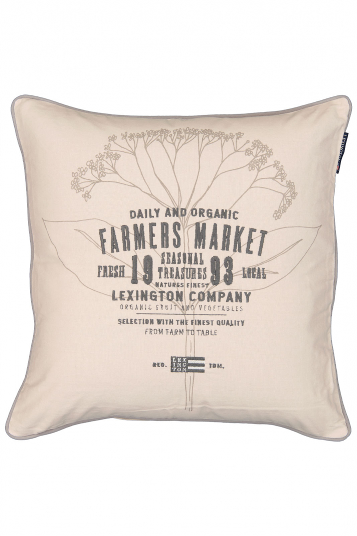 Farmers Market Organic Cotton Canvas Pillow Cover